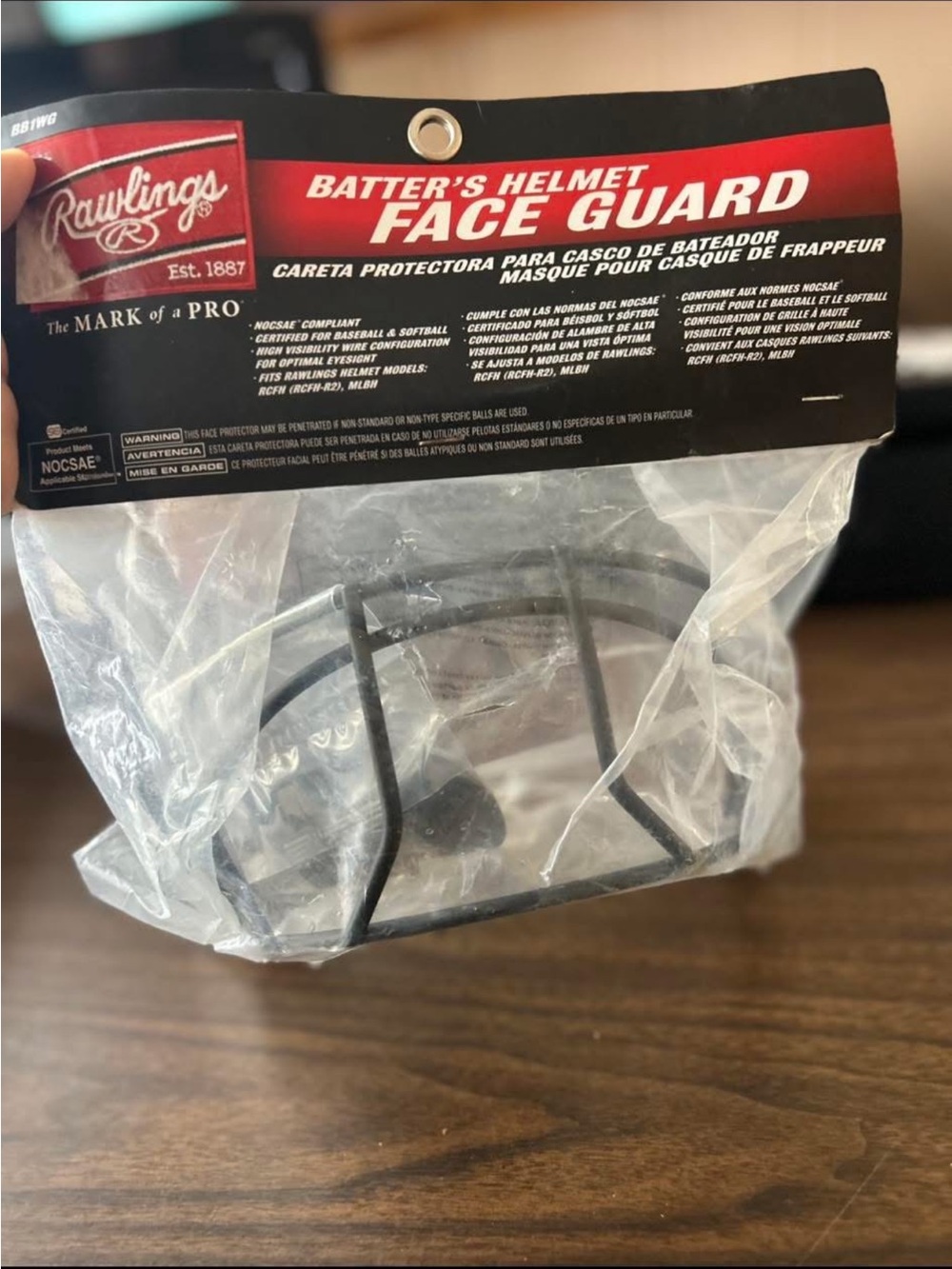 Rawlings Black Batter's Helmet Guard with Clear Shield